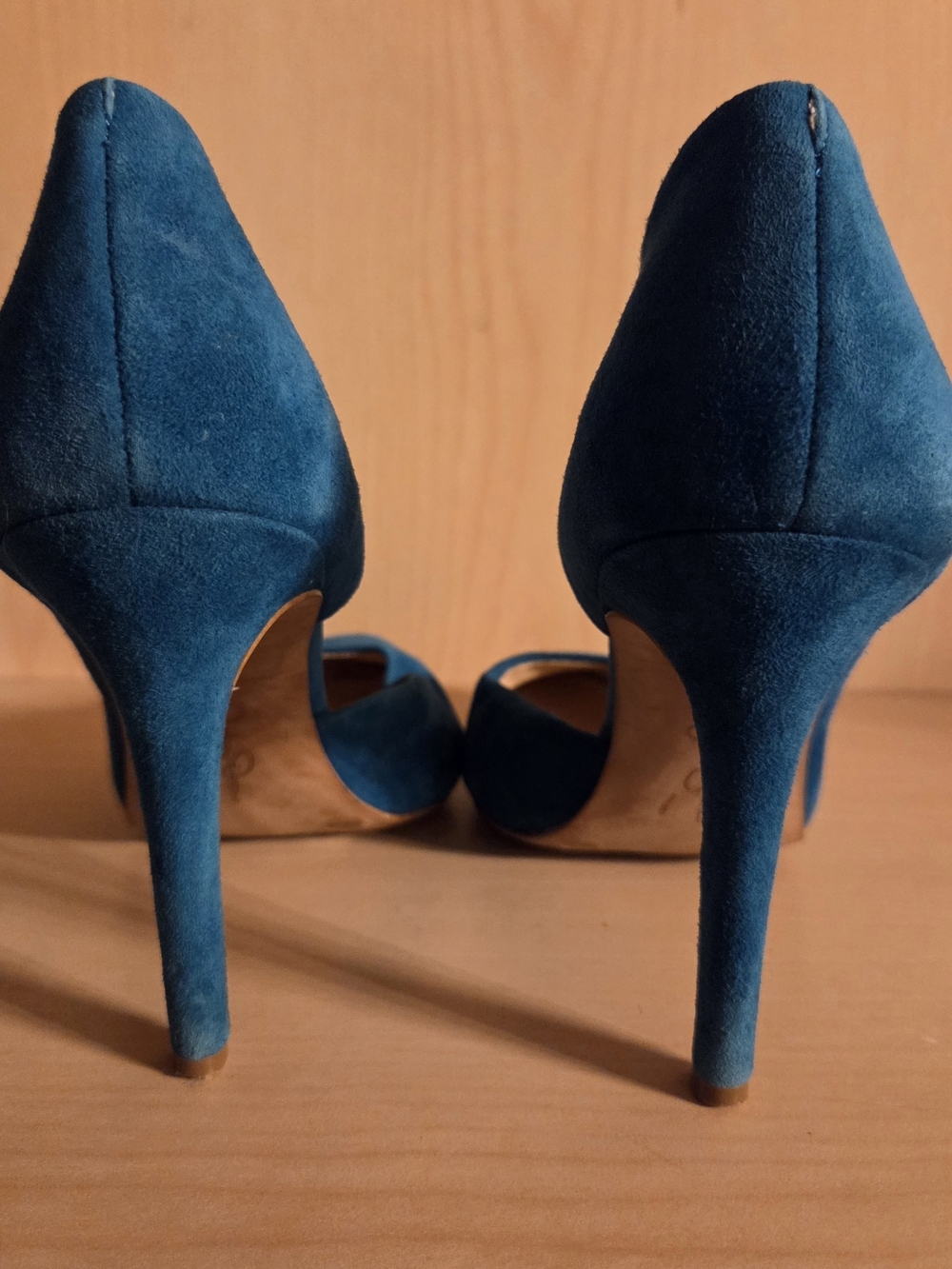 Jessica Simpson Teal Blue Suede Pointed-Toe Stiletto Pumps - Picture 3 of 5